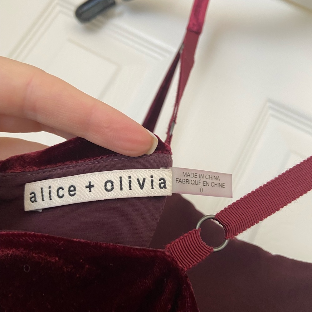 Alice and Olivia Velvet Mini Dress